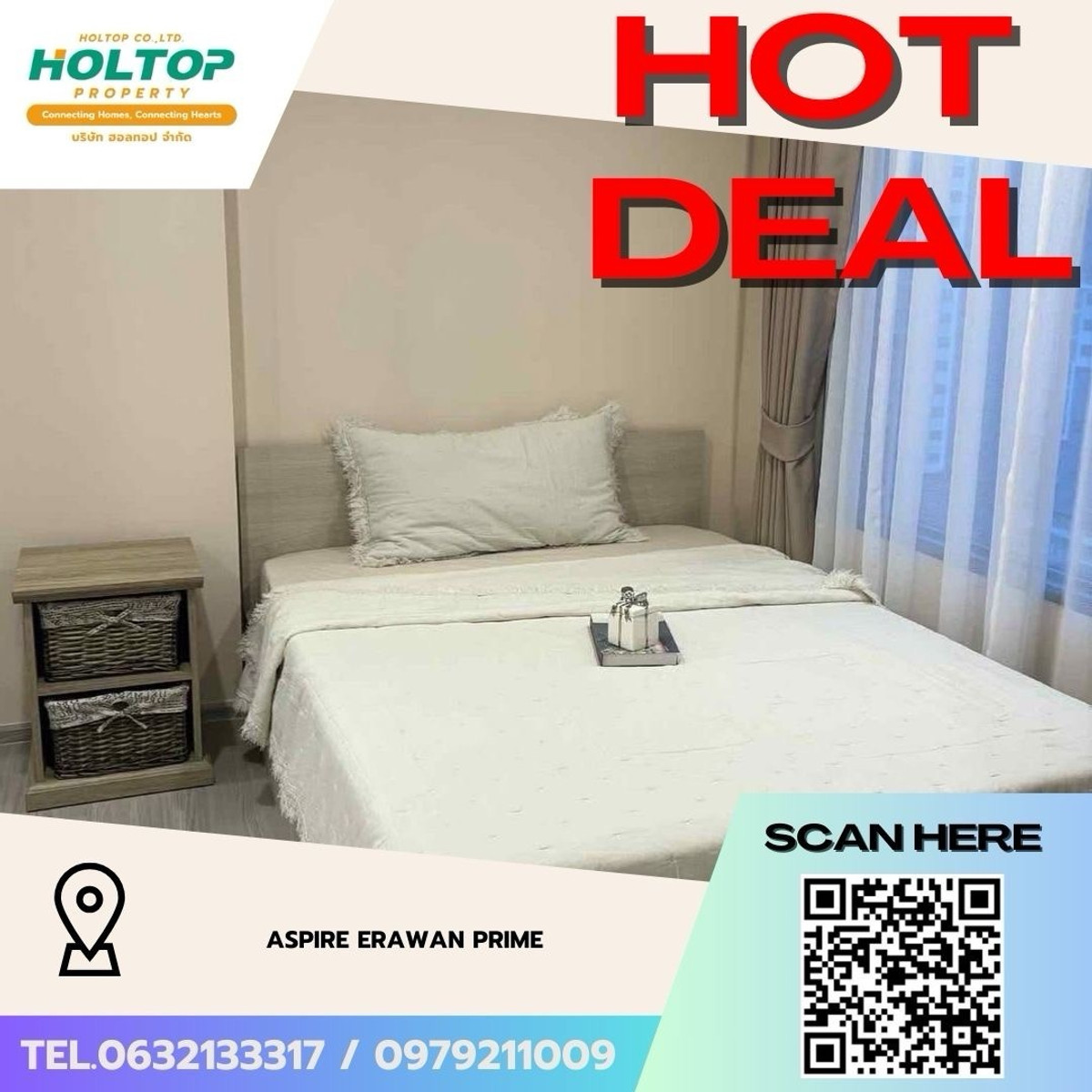 ให้เช่าคอนโดสมุทรปราการ สำโรง : #Z4972💥 140369 🔥ให้เช่าคอนโด Aspire Erawan Prime 