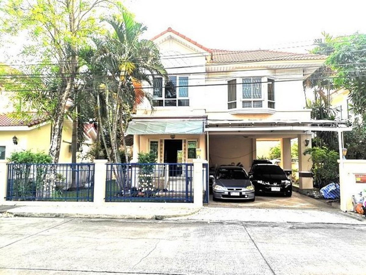 For RentHouseMin Buri, Romklao : HR3313 Sell/rent large detached house 60 sq m., potential location near 3 electric train lines & New Krungthep Kreetha Road, Perfect Park Village (Ramkhamhaeng-Suvarnabhumi)