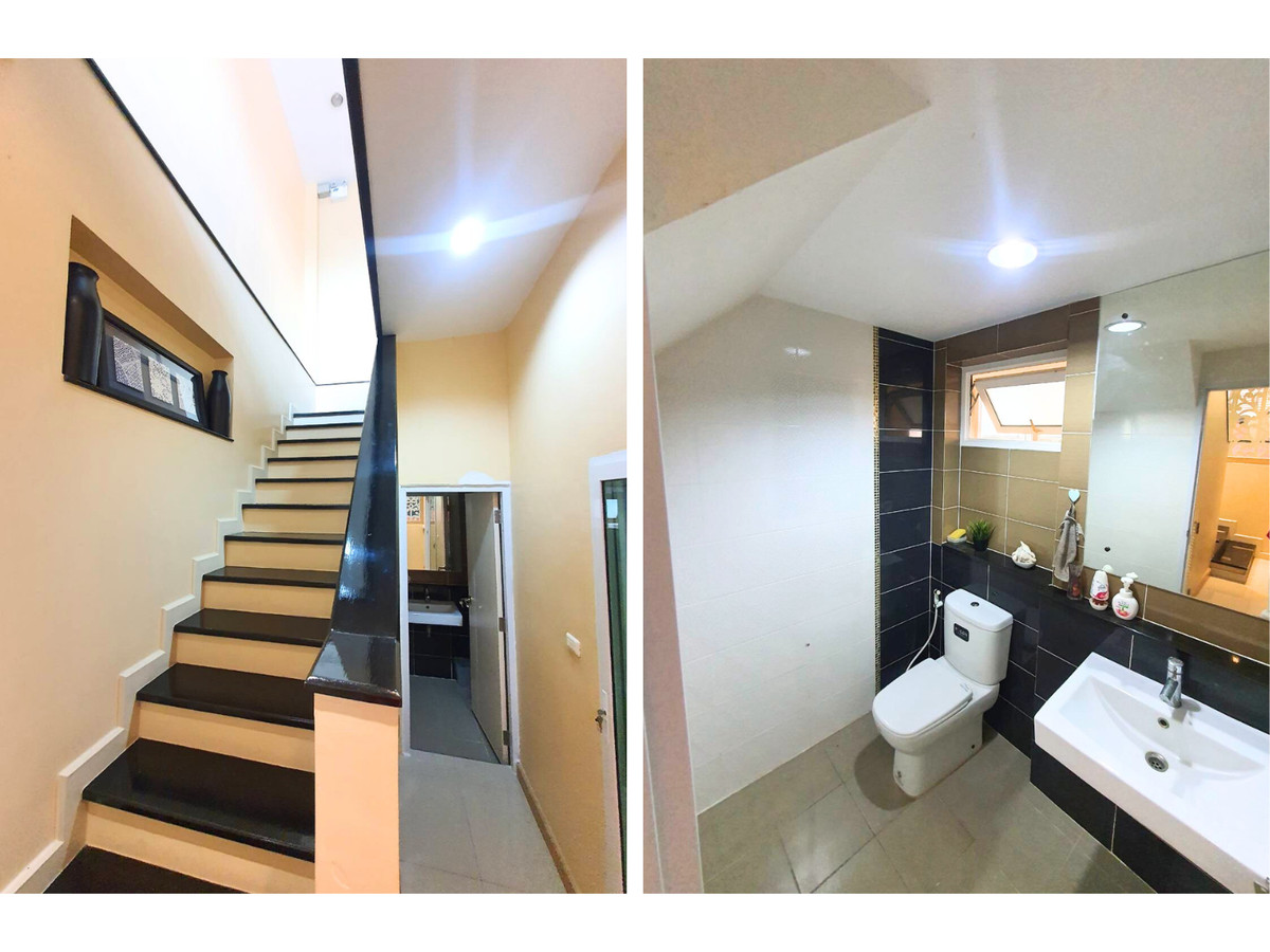 HouseMin Buri, Romklao : For sale, for rent, detached house in front of Parkway Aliv Park, Ramkhamhaeng (Parkway Chalet new phase), next to the BTS, 3 bedrooms, 4 bathrooms, beautiful house, no need to repair, ready to decorate.