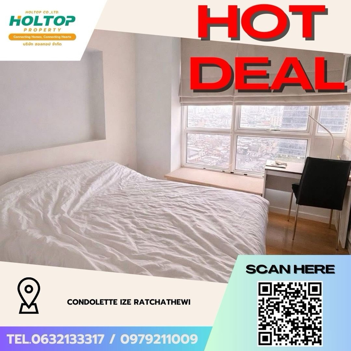 For RentCondoRatchathewi,Phayathai : #Z4987💥 150369 🔥Condo for rent Condolette ize Ratchathewi (old code Z4533)