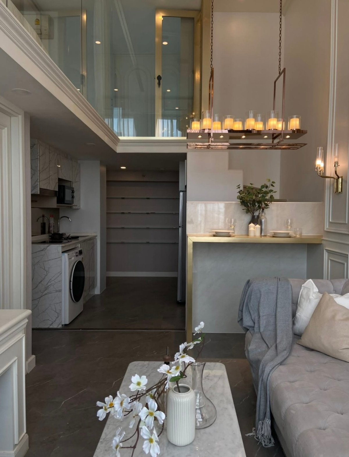 For RentCondoSathorn, Narathiwat : ⭐️ Knightsbridge Prime Sathorn ⭐️ Duplex 58 sq m. 2 bedrooms, 1 bathroom, fully decorated. Ready to move in