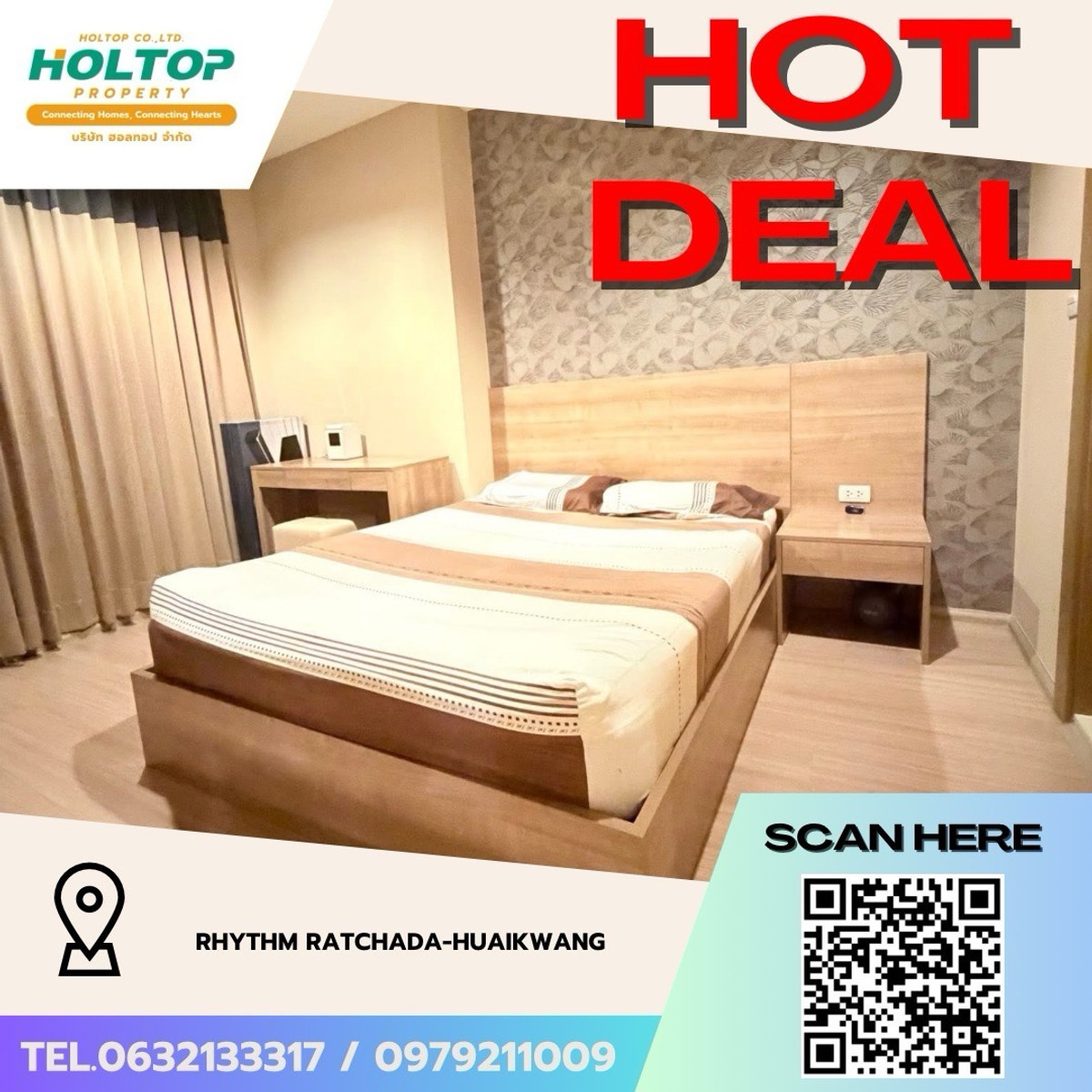 ให้เช่าคอนโดรัชดา ห้วยขวาง : #Z4977💥 150369 🔥ให้เช่าคอนโด RHYTHM Ratchada-Huaikwang 