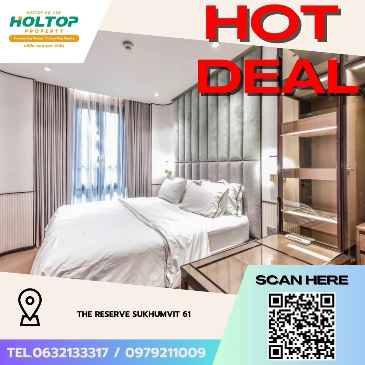 ให้เช่าคอนโดสุขุมวิท อโศก ทองหล่อ : #Z4992💥 150369 🔥ให้เช่าคอนโด The Reserve Sukhumvit 61