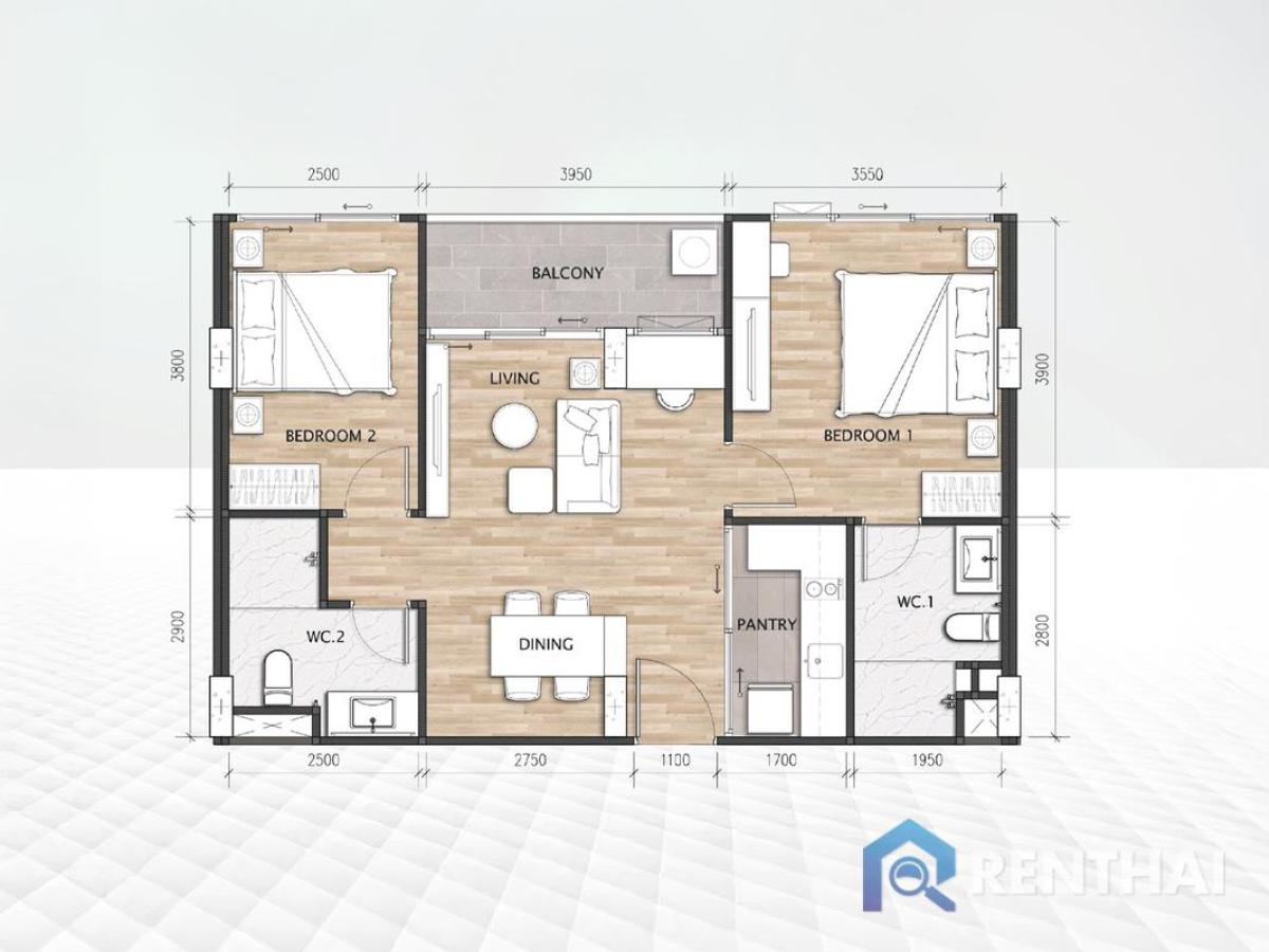 ขายคอนโดภูเก็ต : สำหรับ ขาย คอนโด 2 ห้องนอน ที่ Bellevue Lagoon