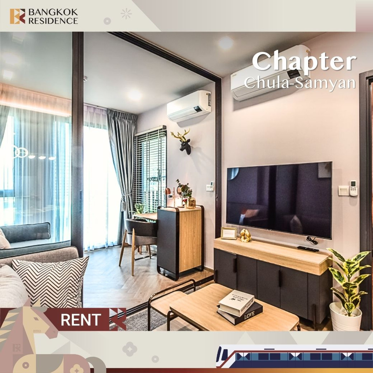 For RentCondoSiam Paragon ,Chulalongkorn,Samyan :  Chapter Chula-Samyan 🌠 Beautiful room with full furnishings 🏫 Near Chulalongkorn University & MRT Sam Yan 