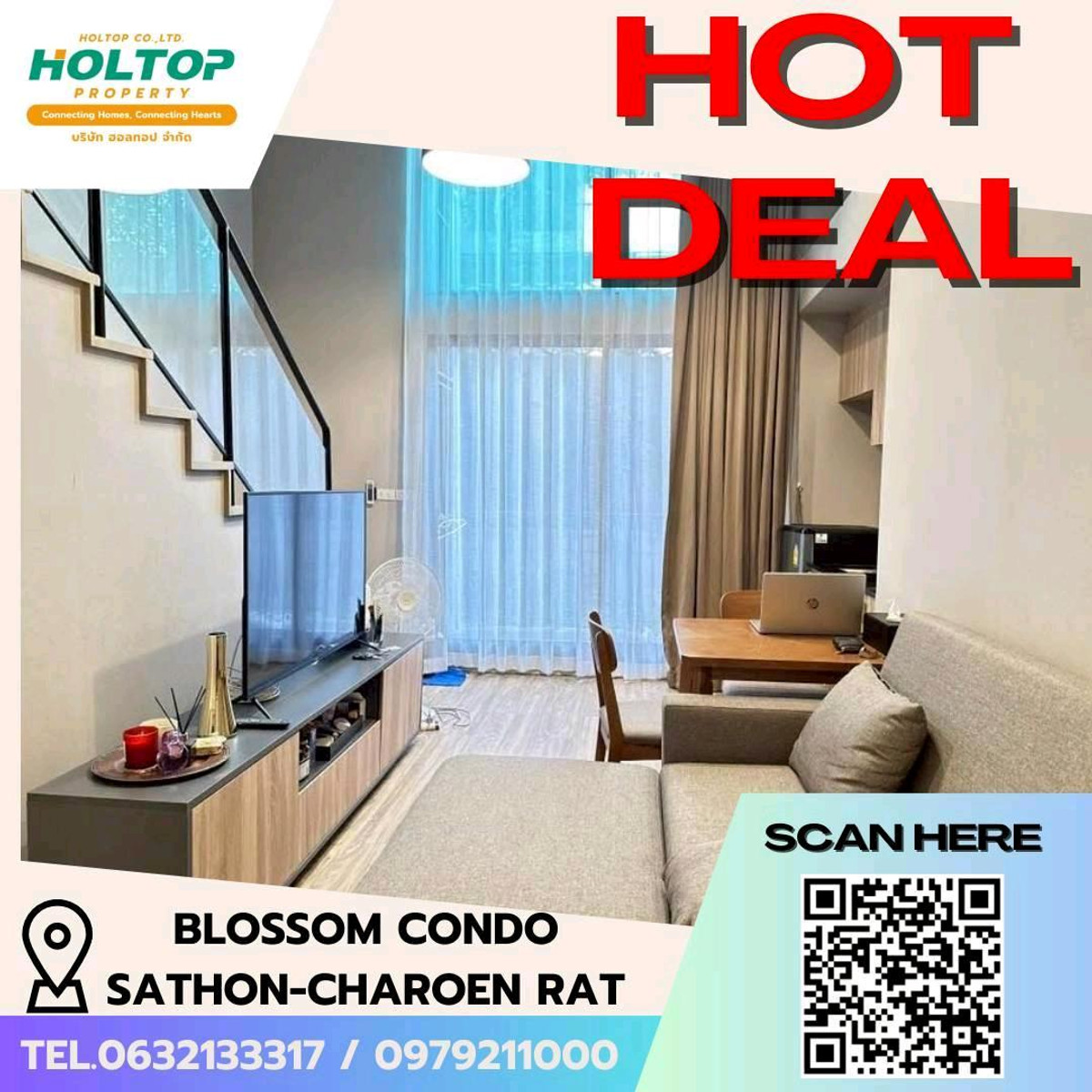 For RentCondoSathorn, Narathiwat : #E100🎉160369 Condo for Rent at Blossom Condo Sathon-Charoen Rat