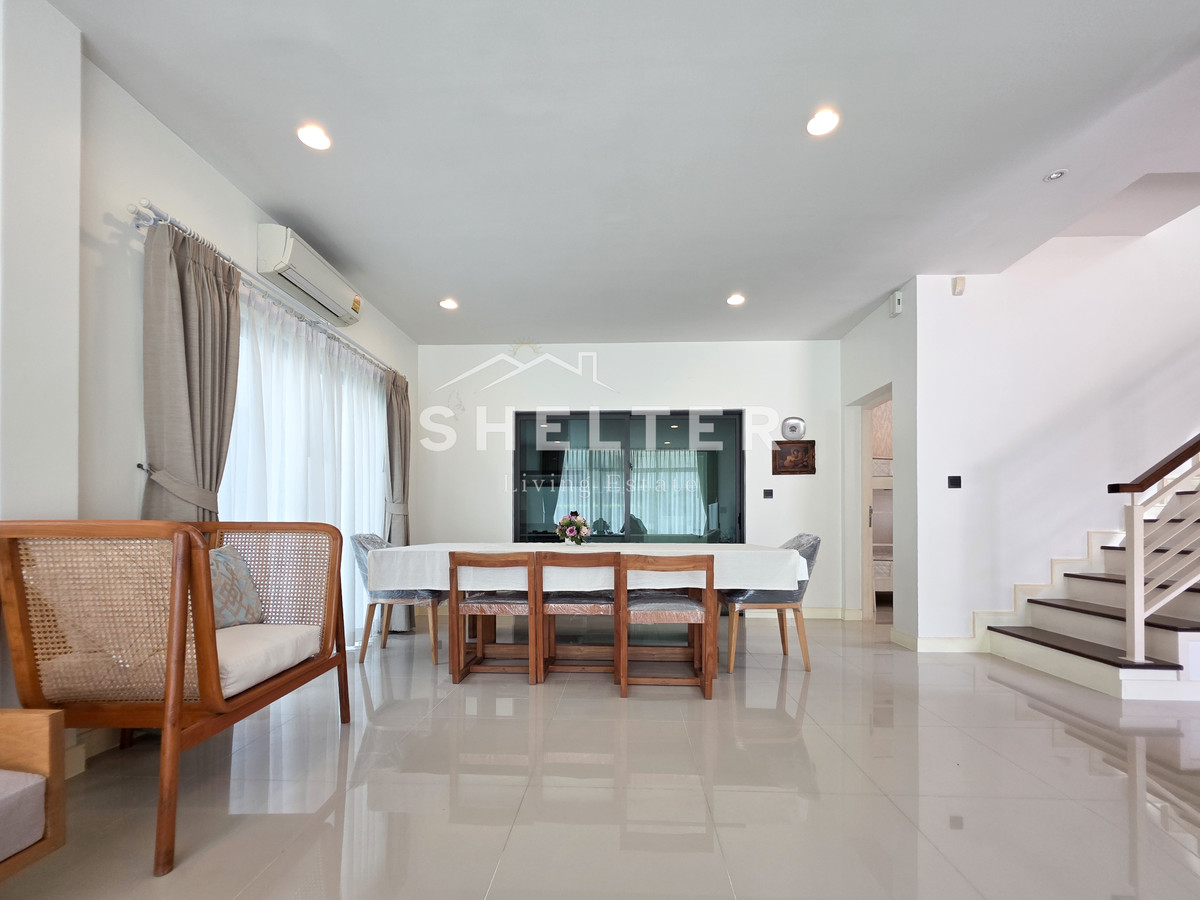 For RentHousePattanakan, Srinakarin : Single house for rent, ready to move in immediately, fully furnished, near Wellington International School 🏫