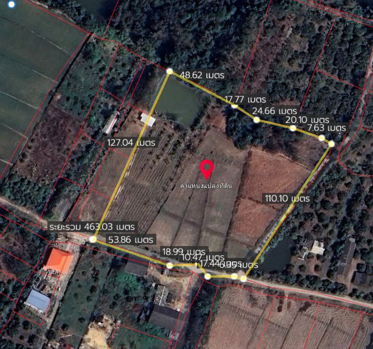 For SaleLandLamphun : Empty land for sale, 5 rai 1 ngan 22.5 square wah, Ban Thi Subdistrict, Ban Thi District, Lamphun Province.
