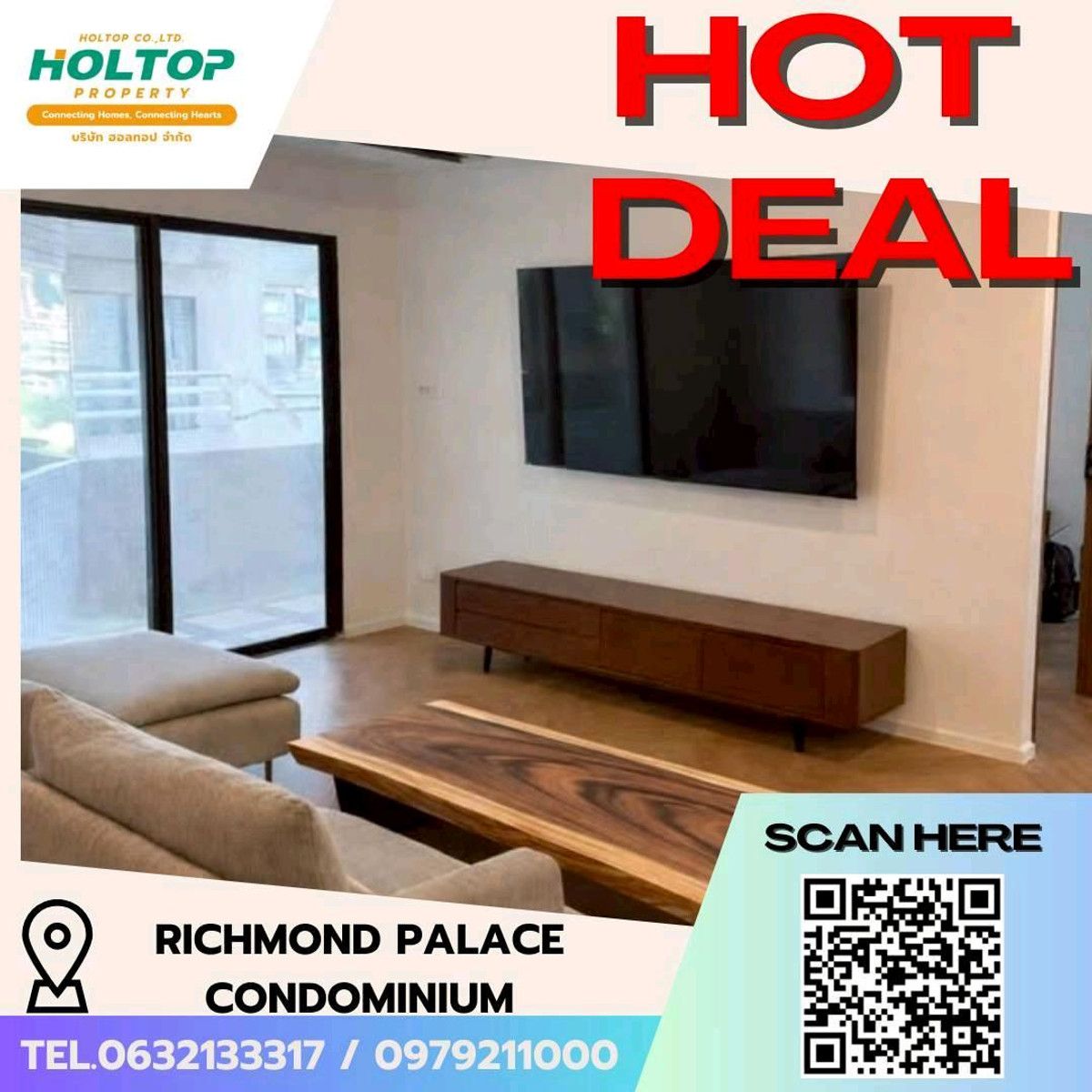 ให้เช่าคอนโดสุขุมวิท อโศก ทองหล่อ : #E096 🎉160369 ให้เช่าคอนโด Richmond Palace Condominium
