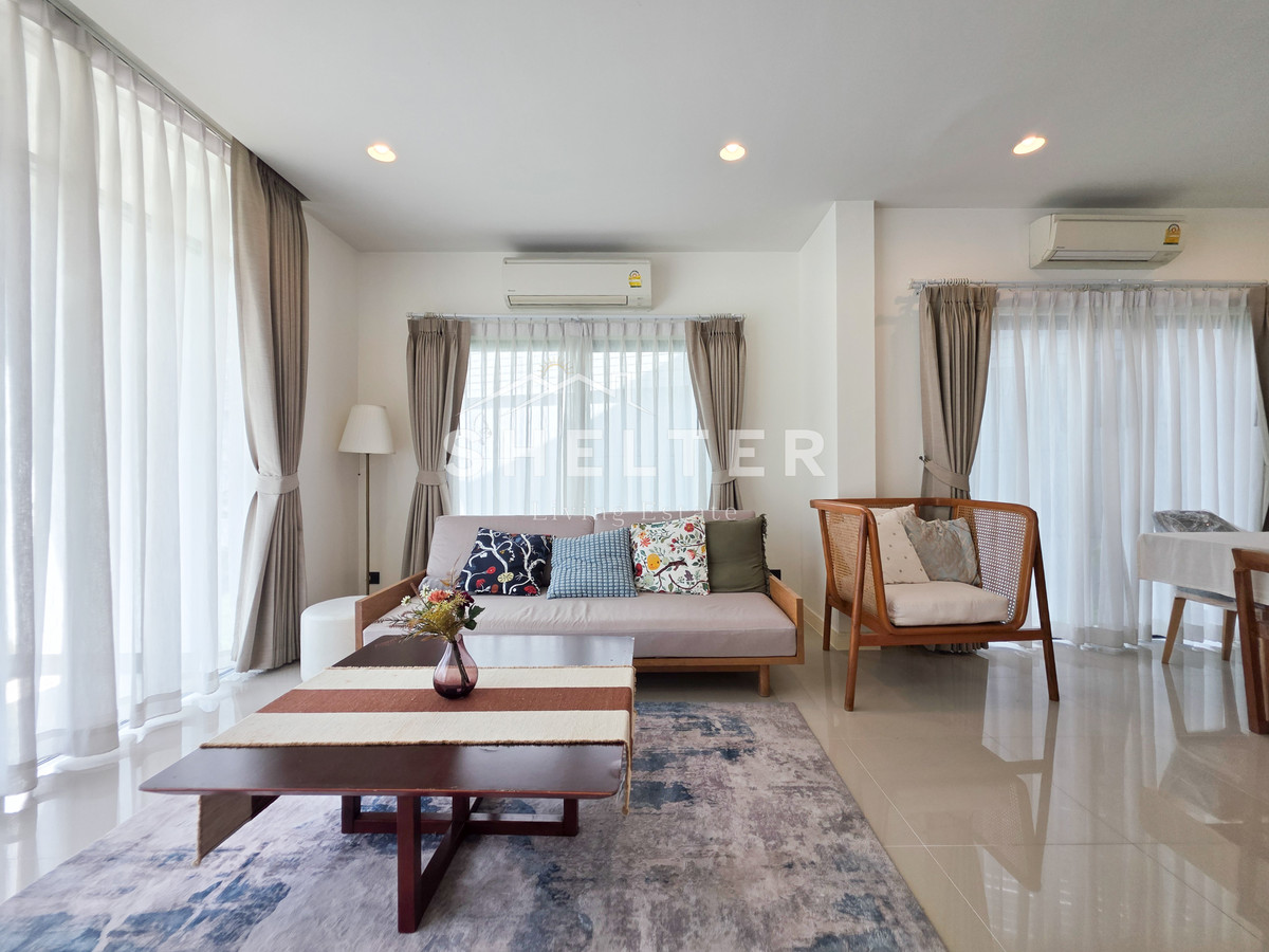 For RentHousePattanakan, Srinakarin : Single house for rent, ready to move in immediately, fully furnished, near Wellington International School 🏫