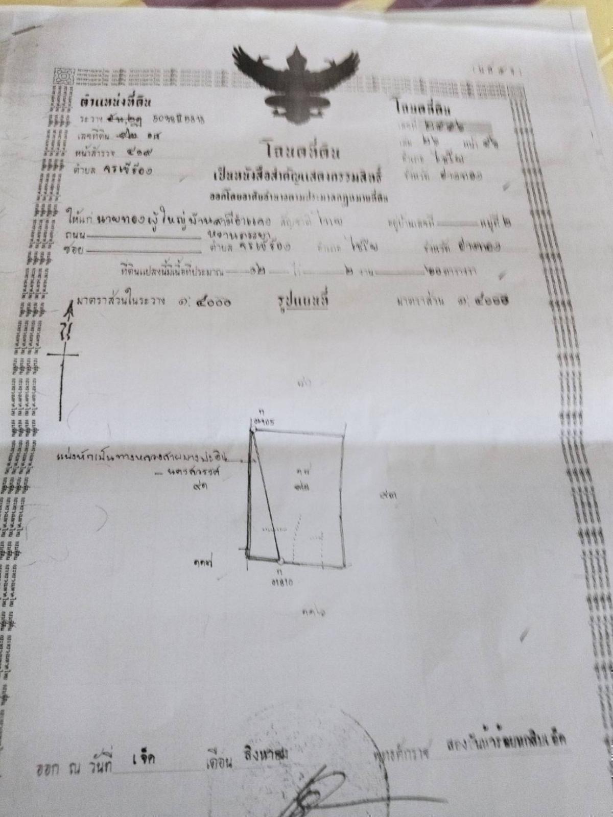 ขายที่ดินอ่างทอง : ขายที่ดินเปล่าติดถนนเอเชีย จรเข้ร้อง ไชโย อ่างทอง CX-148182