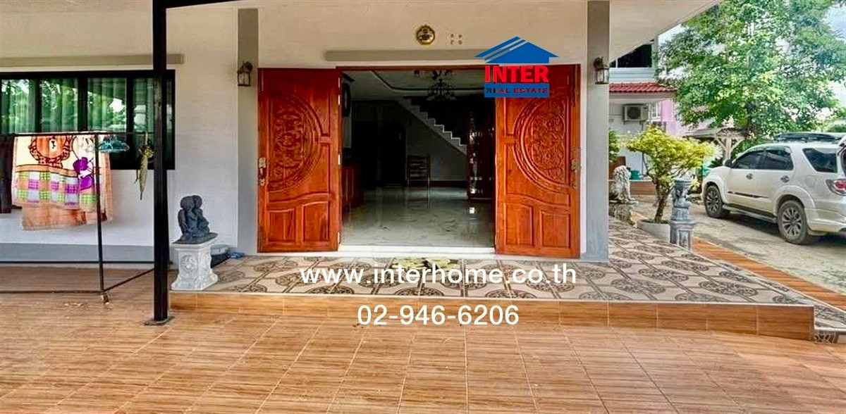 For SaleHousePathum Thani,Rangsit, Thammasat : Single house + land, 2 floors, 200 sq m. Single house + land. Soi Sawai Pracharat 14 Phra Ong Chao Sai Khlong 4 Road, Lam Luk Ka, Pathum Thani