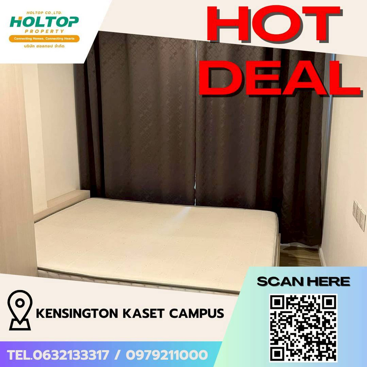 For RentCondoKasetsart, Ratchayothin : #L089🎉160369 Condo for rent Kensington Kaset Campus(รหัสเดิม S2039)