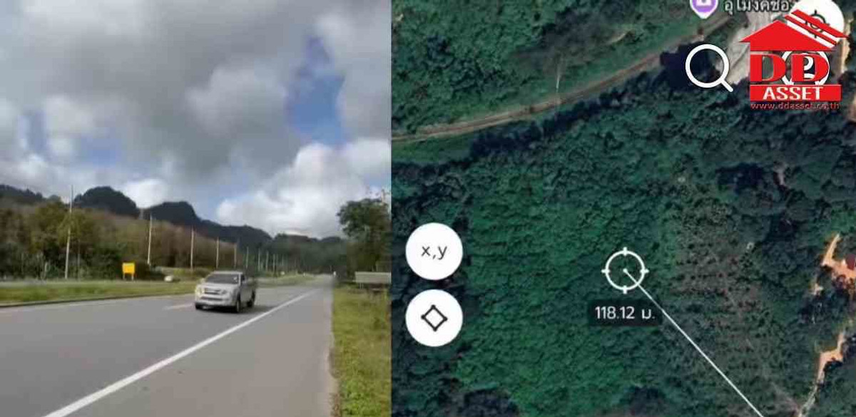 ขายที่ดินนครศรีธรรมราช : ขายที่ดินติดถนนเอเซีย 5-3-5 ไร่ จ.นครศรีธรรมราช ช่องเขาถ้ำใหญ่ รหัสทรัพย์ : L8060