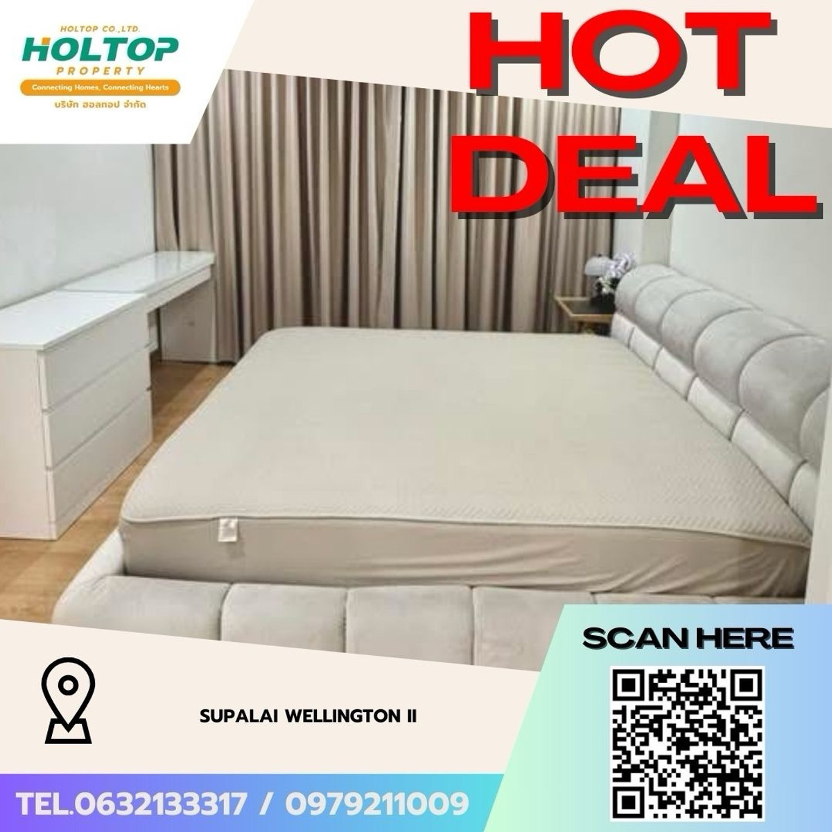 ให้เช่าคอนโดพระราม 9 เพชรบุรีตัดใหม่ RCA : #Z5000💥 160369 🔥ให้เช่าคอนโด Supalai Wellington II