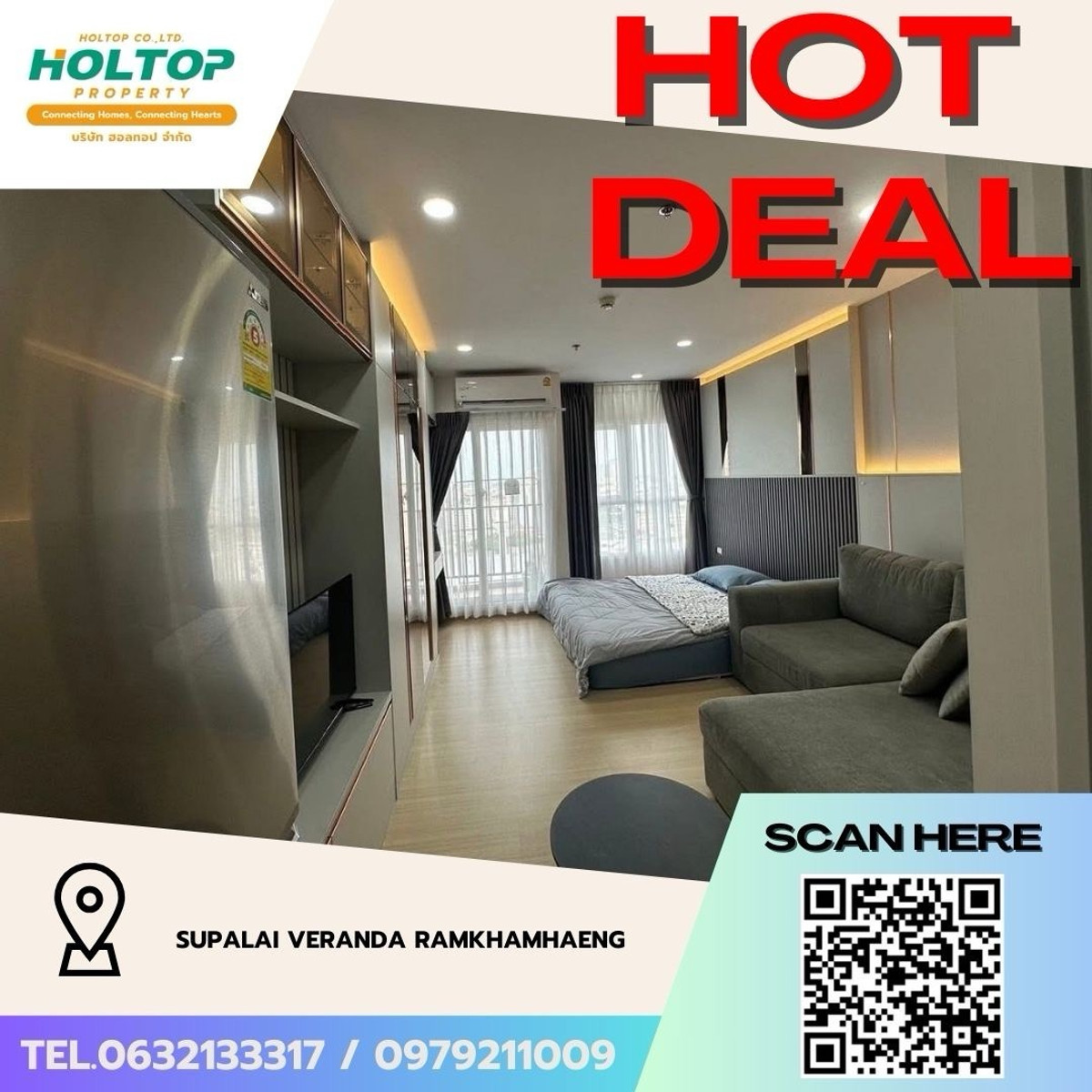 For RentCondoRamkhamhaeng, Hua Mak : #Z5007💥 160369 🔥Condo for rent Supalai Veranda Ramkhamhaeng (original code Z1274)