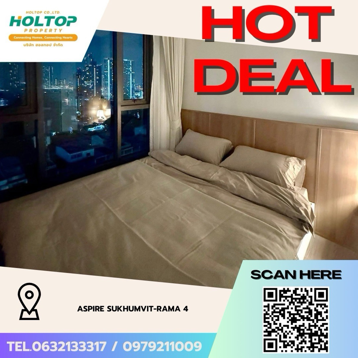 ให้เช่าคอนโดคลองเตย กล้วยน้ำไท : #Z4999💥 160369 🔥ให้เช่าคอนโด Aspire Sukhumvit-Rama 4