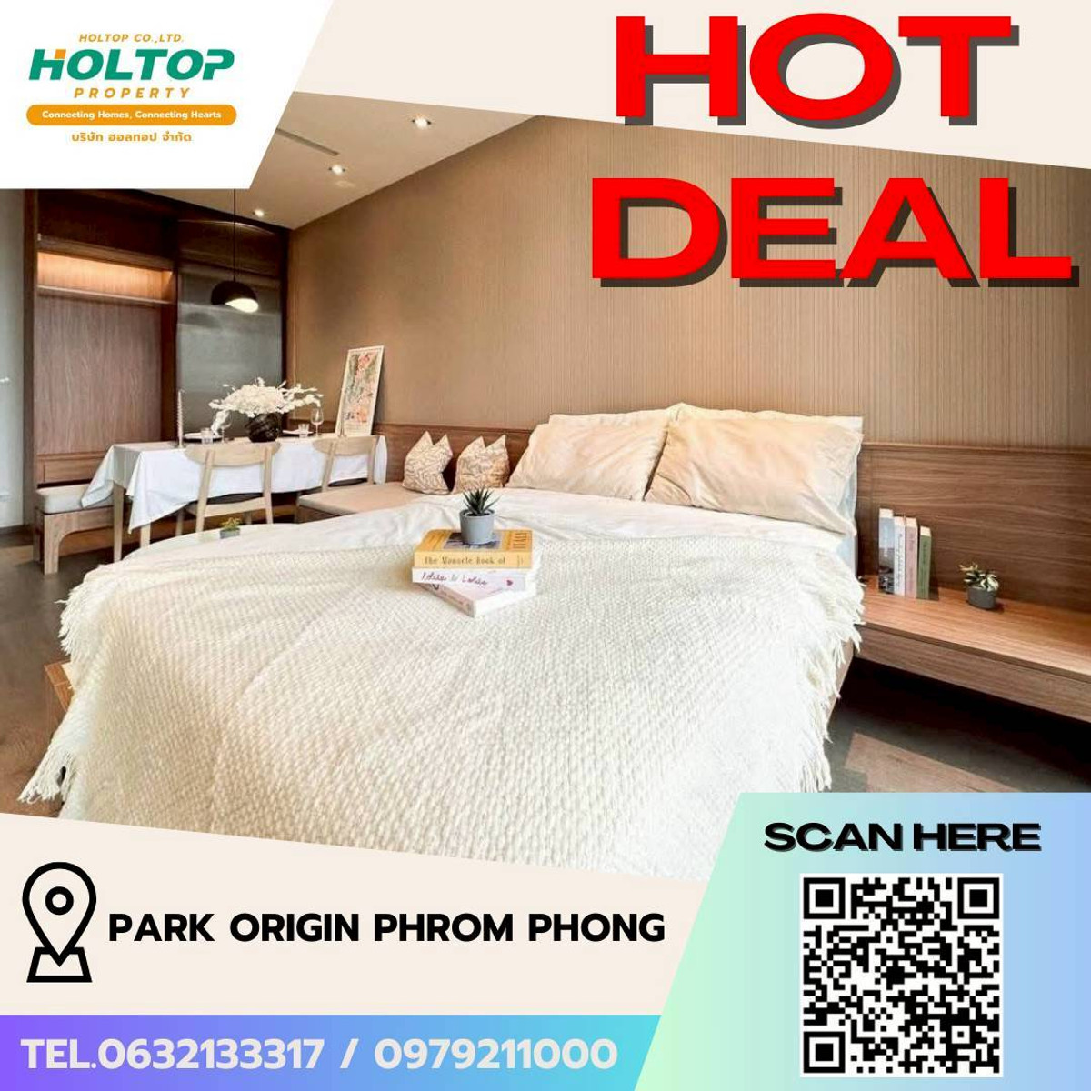 ให้เช่าคอนโดสุขุมวิท อโศก ทองหล่อ : #L086🎉 160369  คอนโดให้เช่า พาร์ค ออริจิ้น พร้อมพงษ์