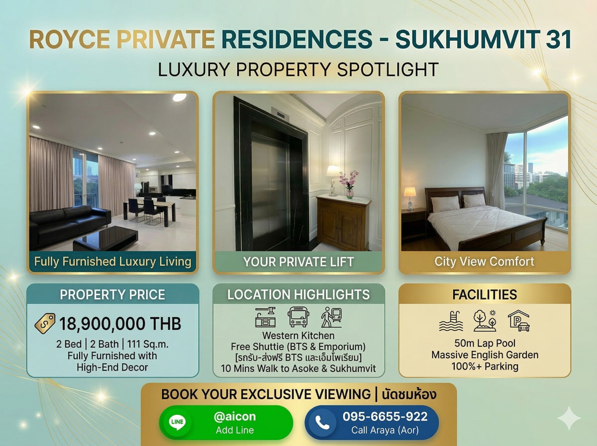 For SaleCondoSukhumvit, Asoke, Thonglor : Ultimate Privacy & Super Luxury Living with a Private Lift to Your Door – Best Price in the Building" to grab attention instantly.