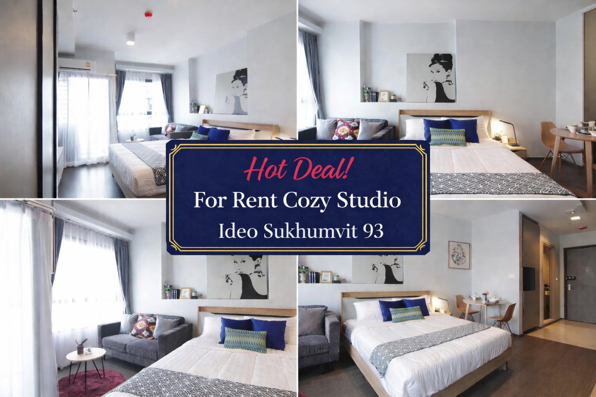 ให้เช่าคอนโดอ่อนนุช อุดมสุข : ✨ติด BTS เลยน้า ✌ให้เช่า สตูดิโอ แต่งสวย ไอดีโอ สุขุมวิท 93 BTS บางจาก✨