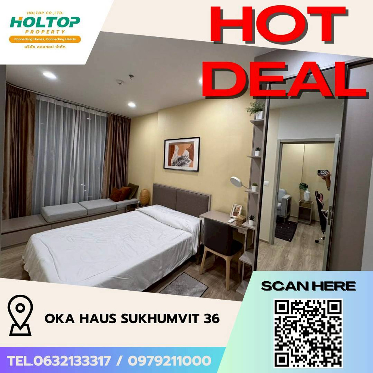 For RentCondoSukhumvit, Asoke, Thonglor : #L090🎉160369 Condo for rent Oka Haus Sukhumvit 36  