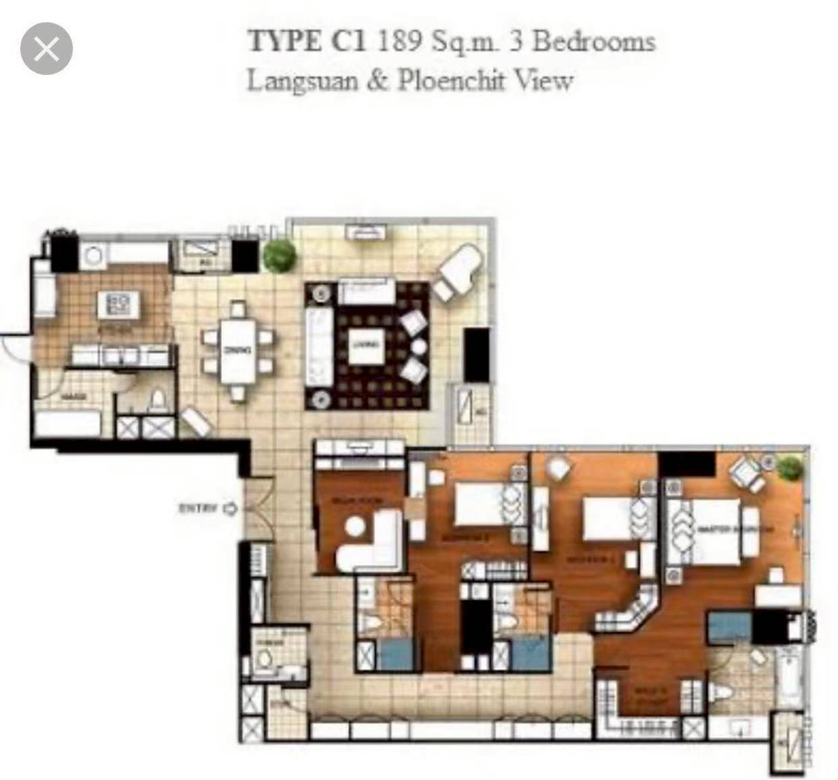 ให้เช่าคอนโดวิทยุ ชิดลม หลังสวน : เช่า 3 ห้องนอน 3 ห้องน้ำ แอทธินี เรสซิเด้นซ์