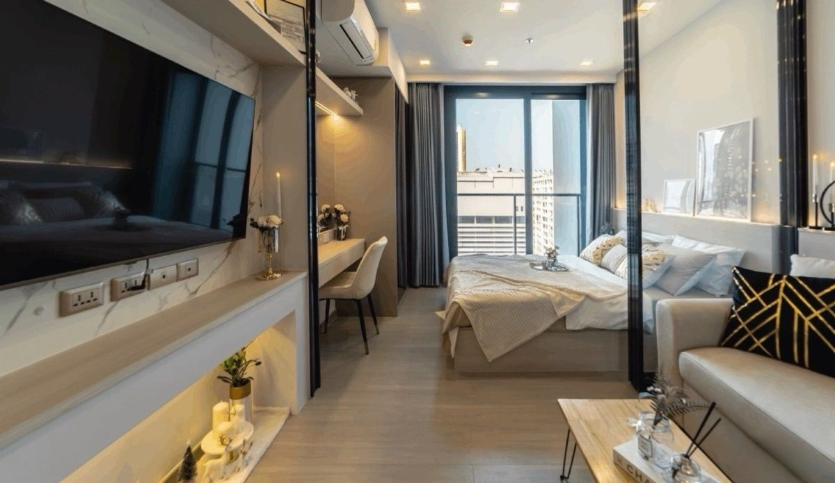 ให้เช่าคอนโดพระราม 9 เพชรบุรีตัดใหม่ RCA : ปล่อยเช่า คอนโดทำเล NEW CBD ใกล้ MRT พระราม 9 : โครงการ One 9 Five : 1 ห้องนอน ตกแต่งหรูหรา เพียง 350 m.ถึง Central Rama9 