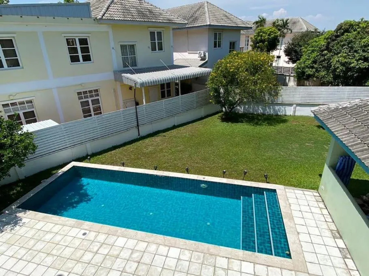 For RentHouseRama 2, Bang Khun Thian : 2-story detached house for rent | Bang Kradi location With private pool, 3 bedrooms, 2 bathrooms