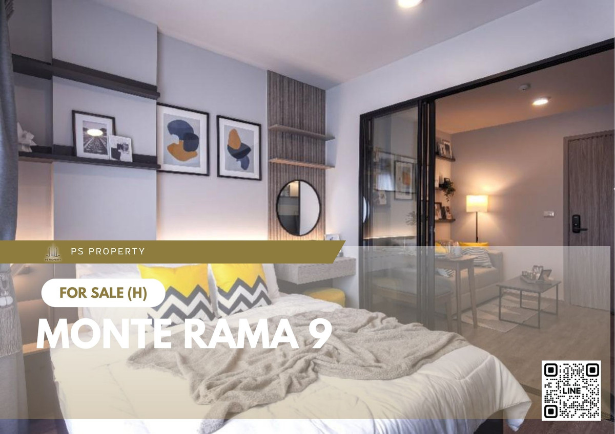 For SaleCondoRama9, Petchburi, RCA : Urgent sale! 📍 Monte Rama 9 📍 Fully furnished and equipped with appliances. Near MRT Ramkhamhaeng.