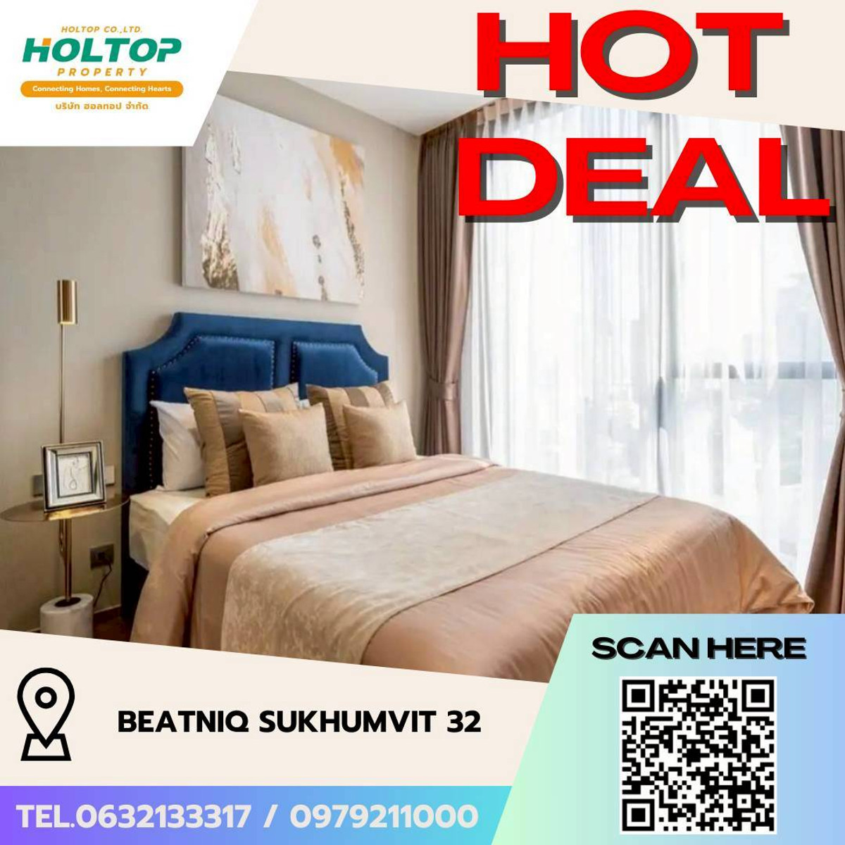 ให้เช่าคอนโดสุขุมวิท อโศก ทองหล่อ : #L103 🎉 170369 ให้เช่าคอนโด บีทนิค สุขุมวิท 32