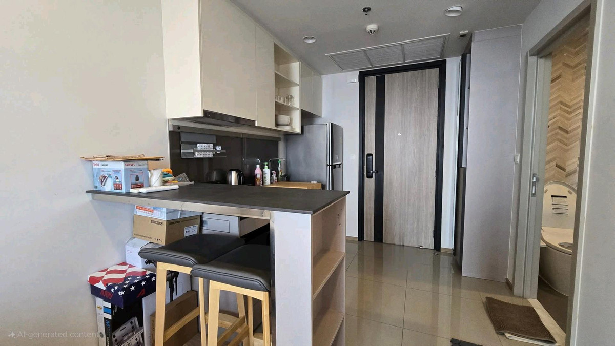 For RentCondoSukhumvit, Asoke, Thonglor : Condo for rent, OKA HAUS, 1 bedroom, Bang Krachao with river curve view, high floor.