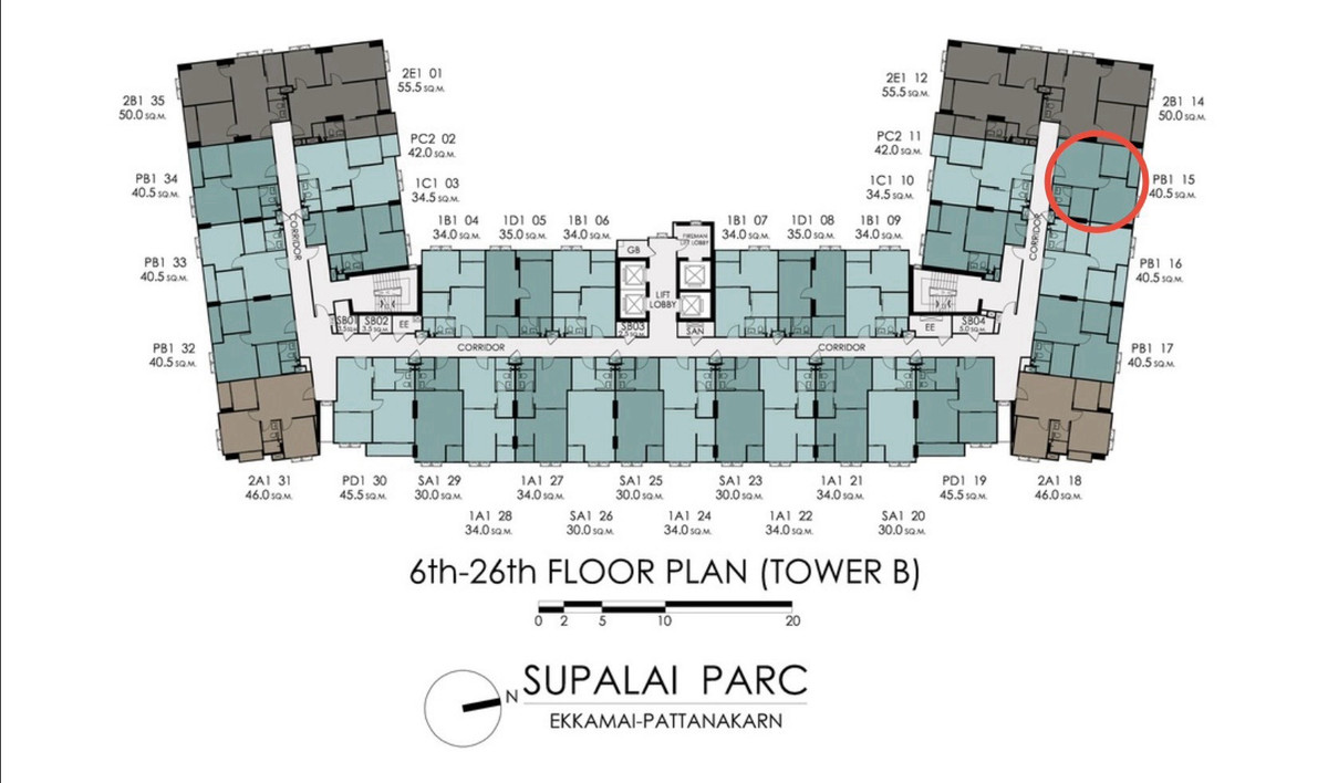 ขายดาวน์คอนโดพัฒนาการ ศรีนครินทร์ : WTS Resale Down Payment - Supalai Parc Ekkamai-Pattanakarn | 25th Fl, 40.5sqm, High Floor, Below Market Price!