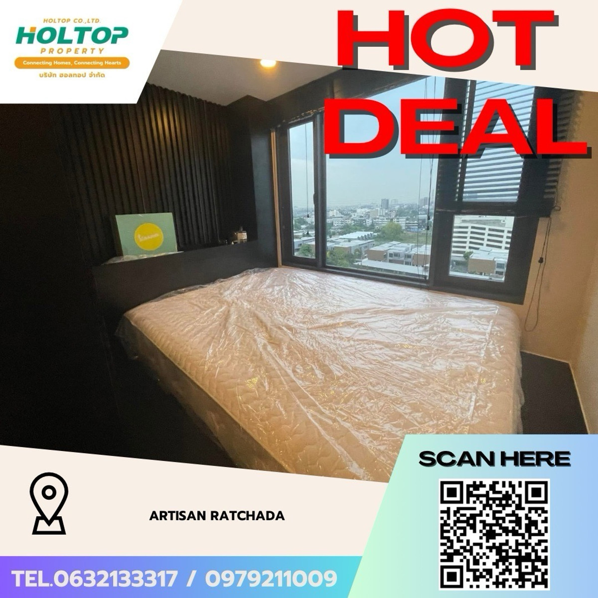 ให้เช่าคอนโดรัชดา ห้วยขวาง : #Z5031💥 170369 🔥ให้เช่าคอนโด Artisan Ratchada 