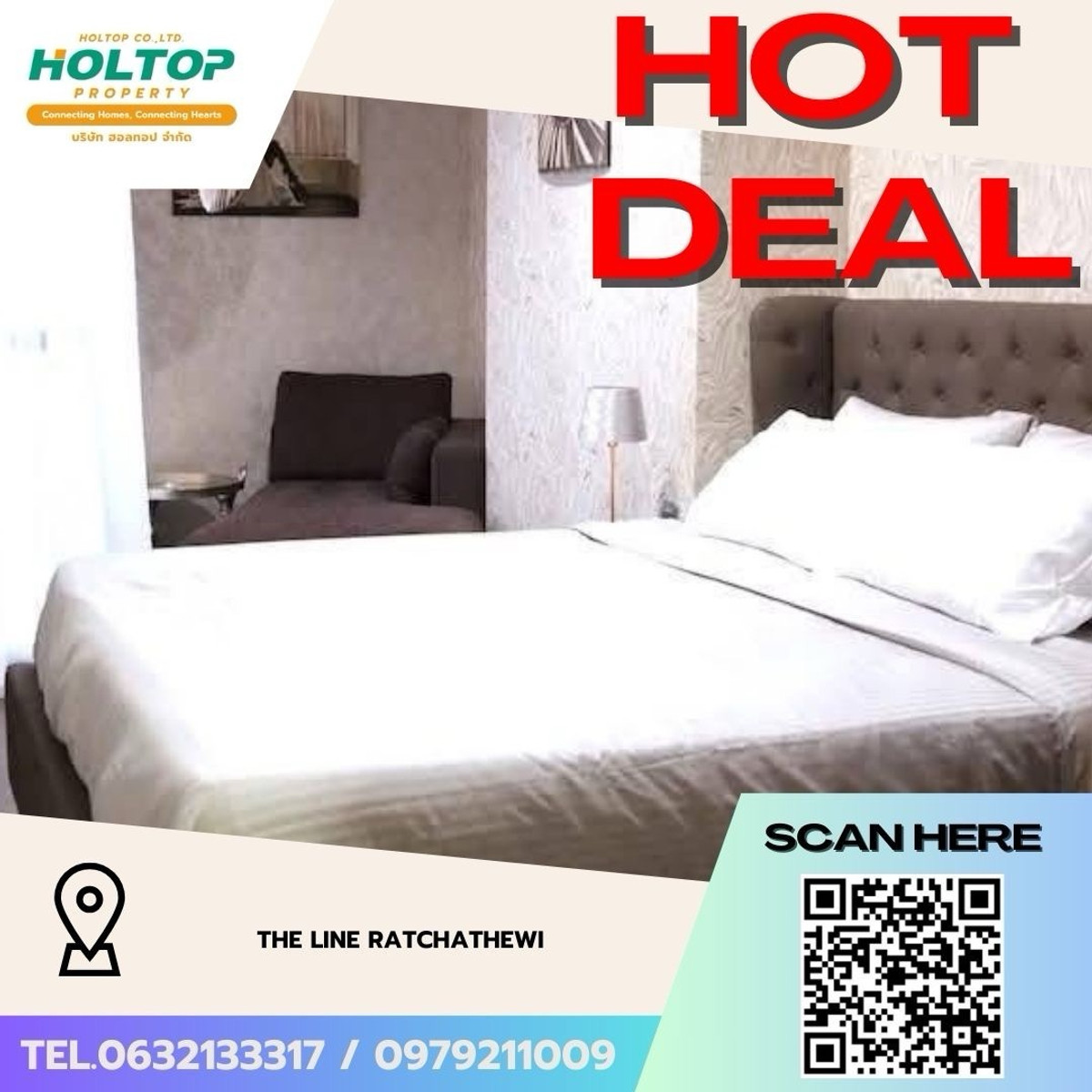 For RentCondoRatchathewi,Phayathai : #Z5030💥 170369 🔥Condo for rent THE LINE Ratchathewi (old code Z1500)