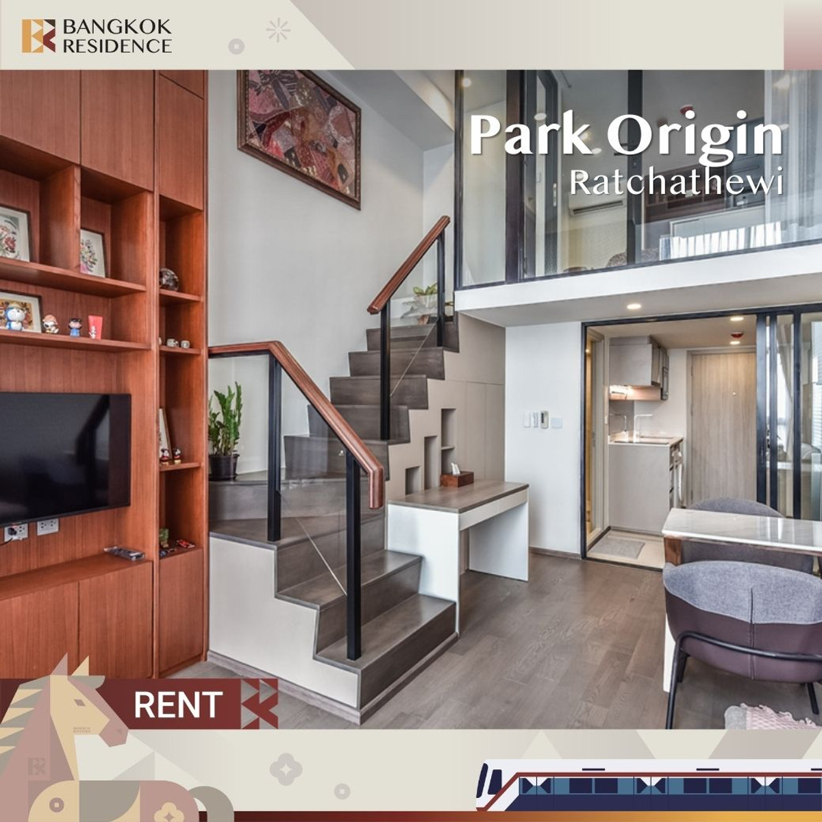 For RentCondoRatchathewi,Phayathai :  Park Origin Ratchathewi 🤍🛋️ Beautiful white-cream toned unit, fully furnished, Near BTS Ratchathewi 