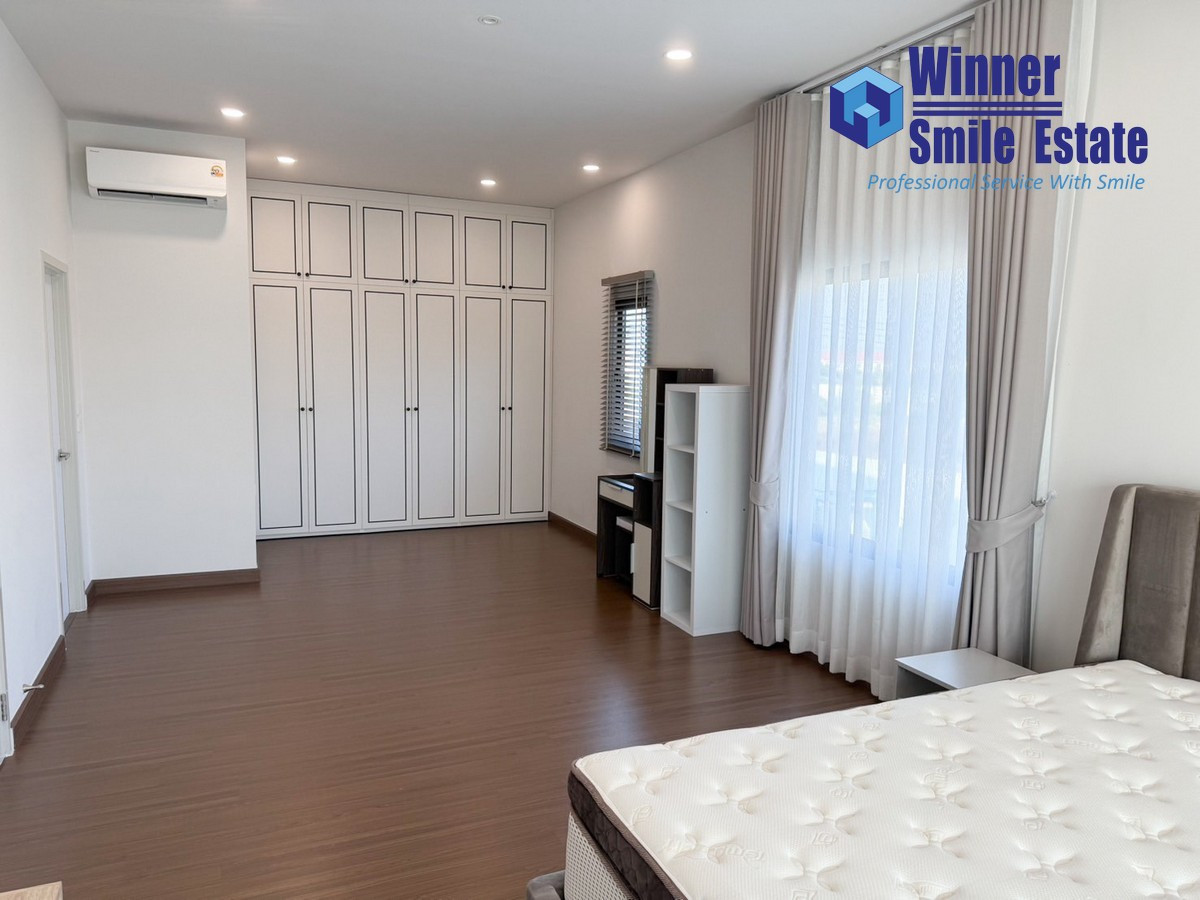 For RentHouseBangna, Bearing, Lasalle : Single house for rent at Britania Bangna - Srivaree, Soi Wat Srivarin Noi, near Mega Bangna. Beautiful house, fully furnished