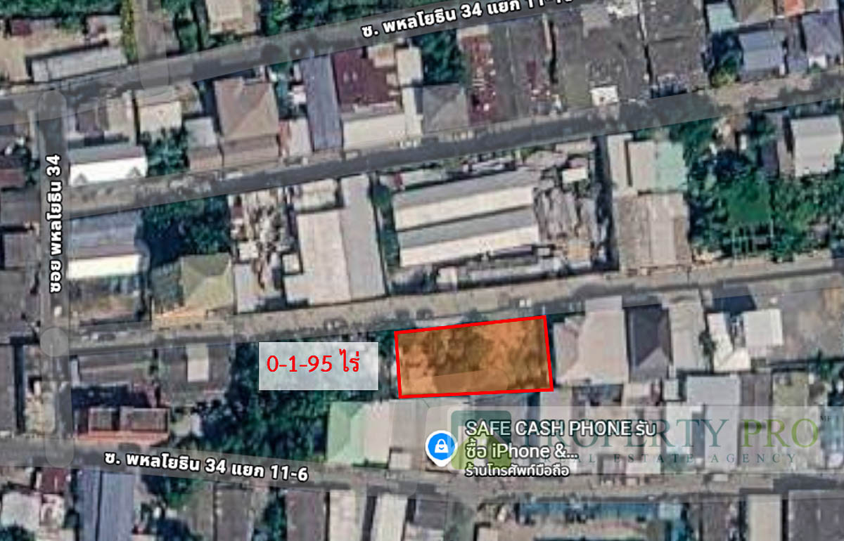 For SaleLandKasetsart, Ratchayothin : Land for Sale Phaholyothin 34, 1 Ngan 95 Sqw Near BTS Sena Nikhom, Kasetsart University,  Kaset Nawamin, Lat Pla Khao, Lat Phrao Wang Hin : MF26S-002
