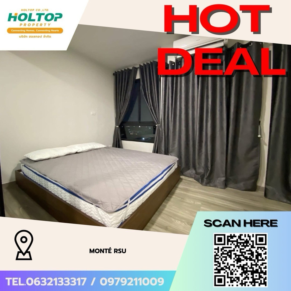 For RentCondoPathum Thani,Rangsit, Thammasat : #Z5025💥 170369 🔥Condo for rent Monté RSU