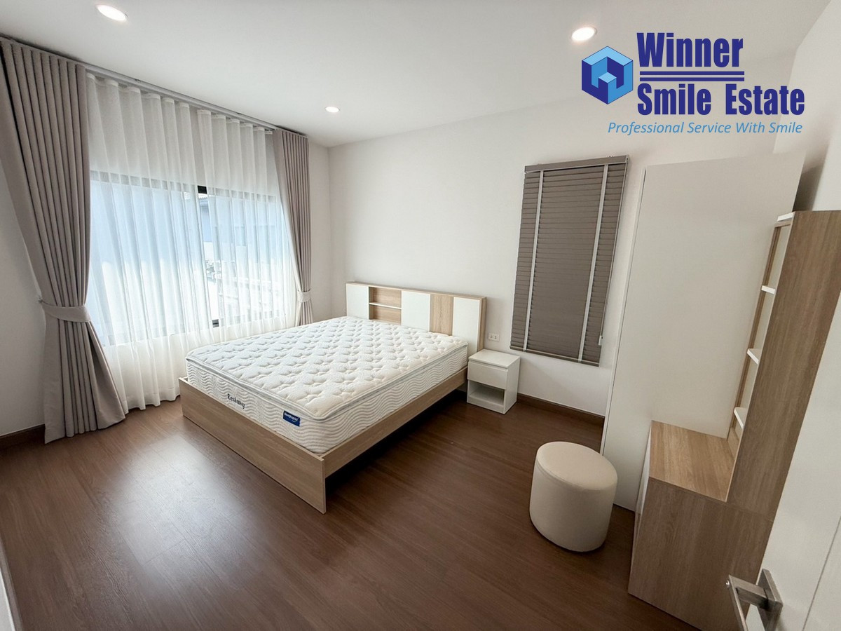 For RentHouseBangna, Bearing, Lasalle : Single house for rent at Britania Bangna - Srivaree, Soi Wat Srivarin Noi, near Mega Bangna. Beautiful house, fully furnished