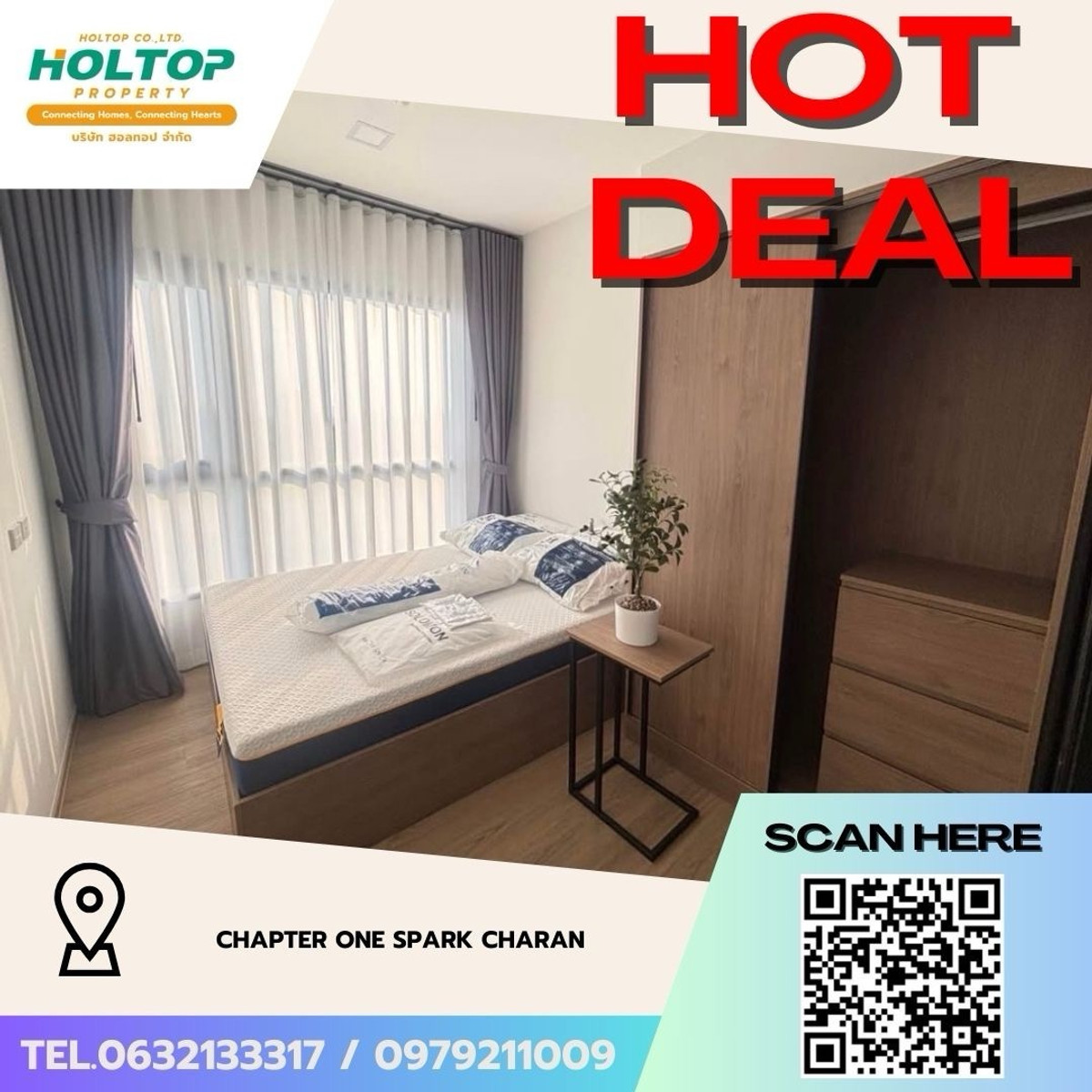 ให้เช่าคอนโดปิ่นเกล้า จรัญสนิทวงศ์ : #Z5017💥 170369 🔥ให้เช่าคอนโด Chapter One Spark Charan