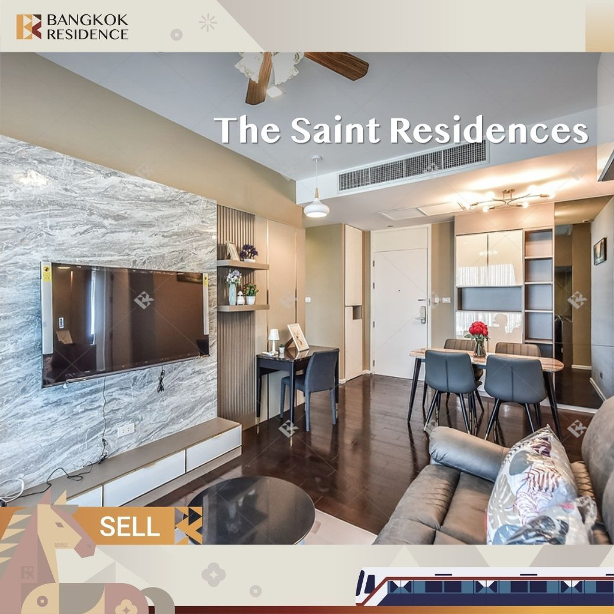 For SaleCondoLadprao, Central Ladprao : ✨Beautiful unit!  Great value ✨ The Saint Residences near MRT Phahonyothin