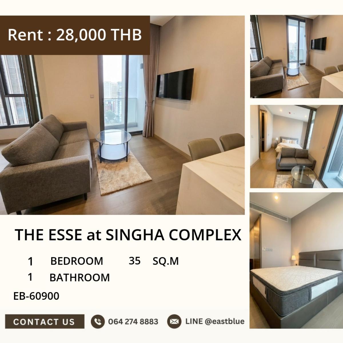 For RentCondoRama9, Petchburi, RCA : 24/03/2026, Rent THE ESSE at SINGHA COMPLEX 1 bedroom 35 sq.m. near BTS/MRT Phetchaburi
Special deal 28,000 baht/month with full amenities! 0642748883
