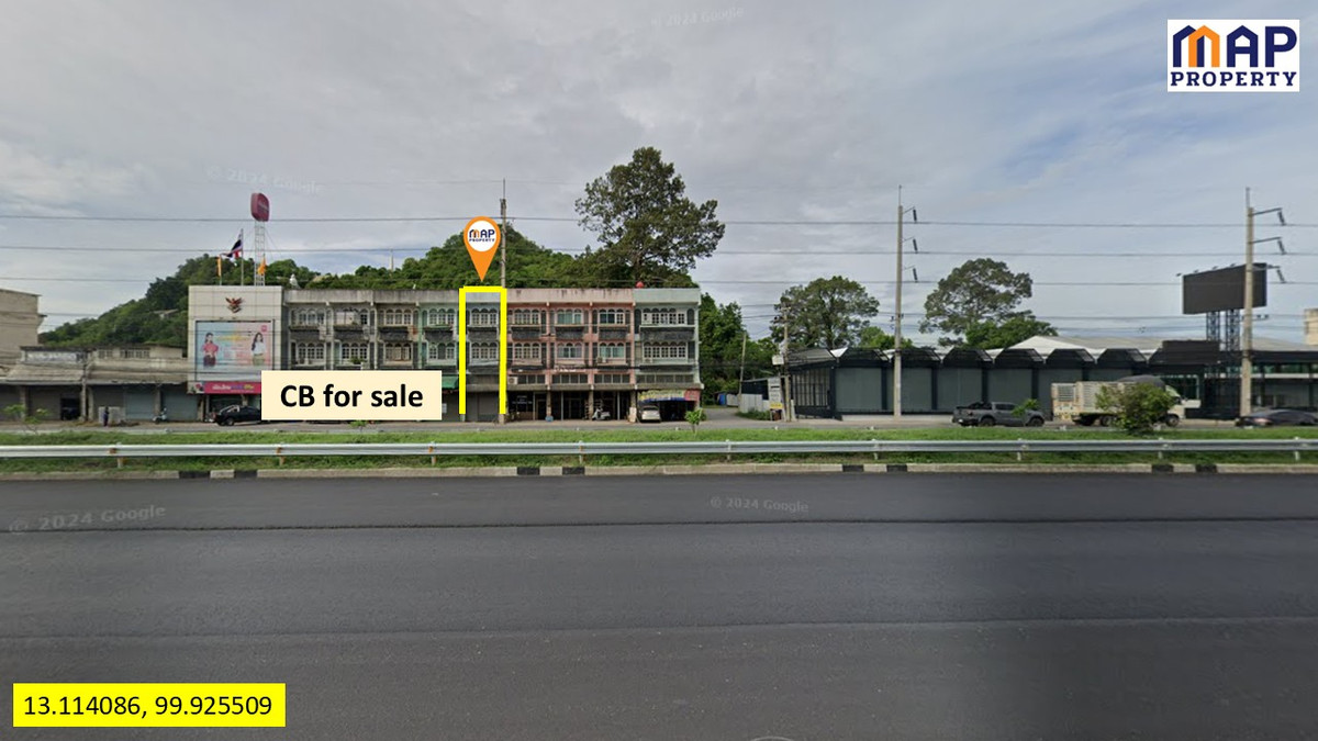 For SaleShop HouseCha-am Phetchaburi : 3.5-story commercial building for sale, located on Phetkasem Road