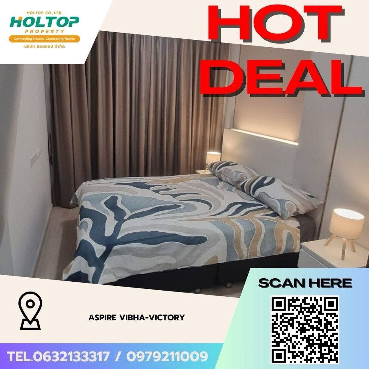 ให้เช่าคอนโดอารีย์ อนุสาวรีย์ : #Z5049💥 180369 🔥ให้เช่าคอนโด Aspire Vibha-Victory