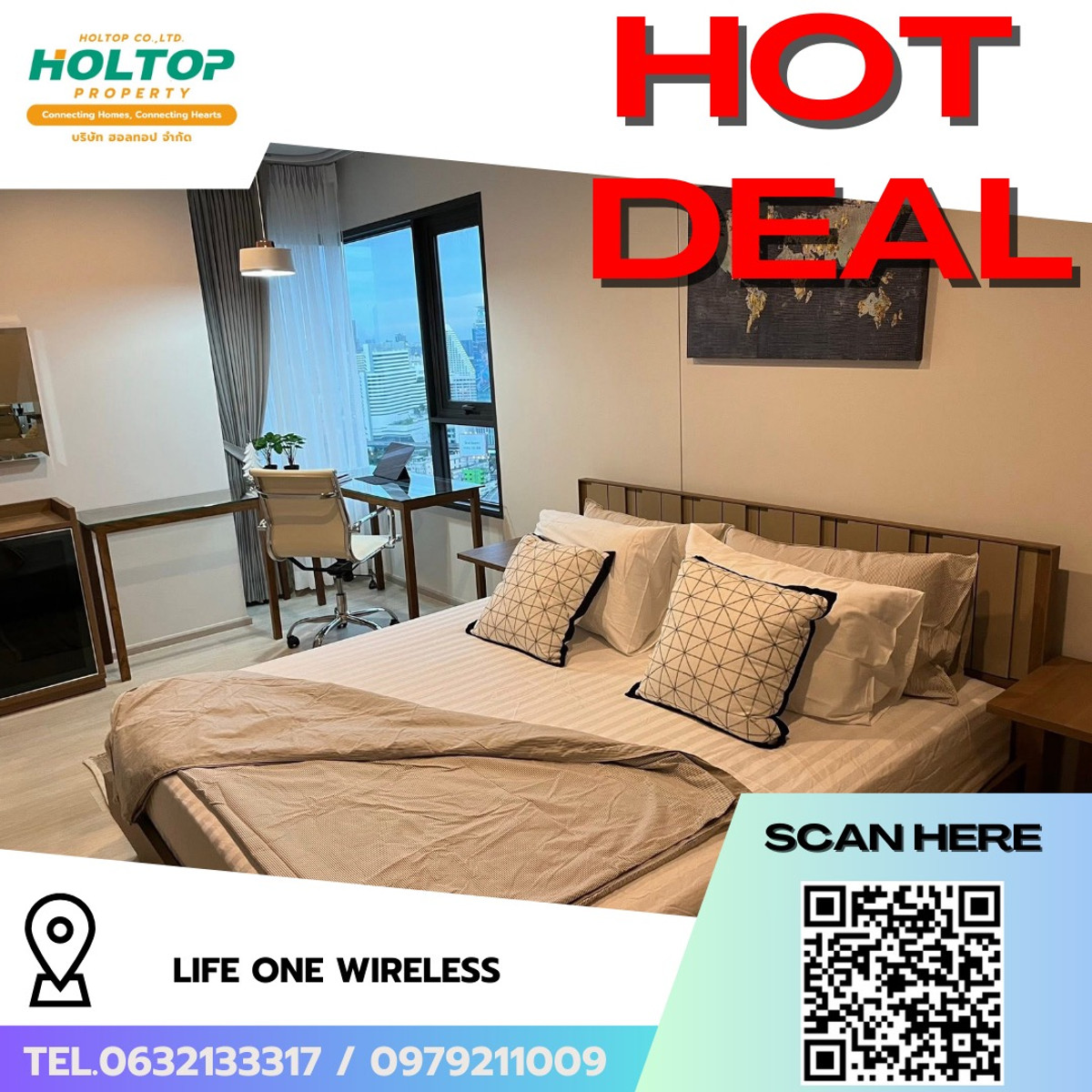 For RentCondoWitthayu, Chidlom, Langsuan, Ploenchit : #R9645 🎉 180369 Condo for Rent: Life One Wireless