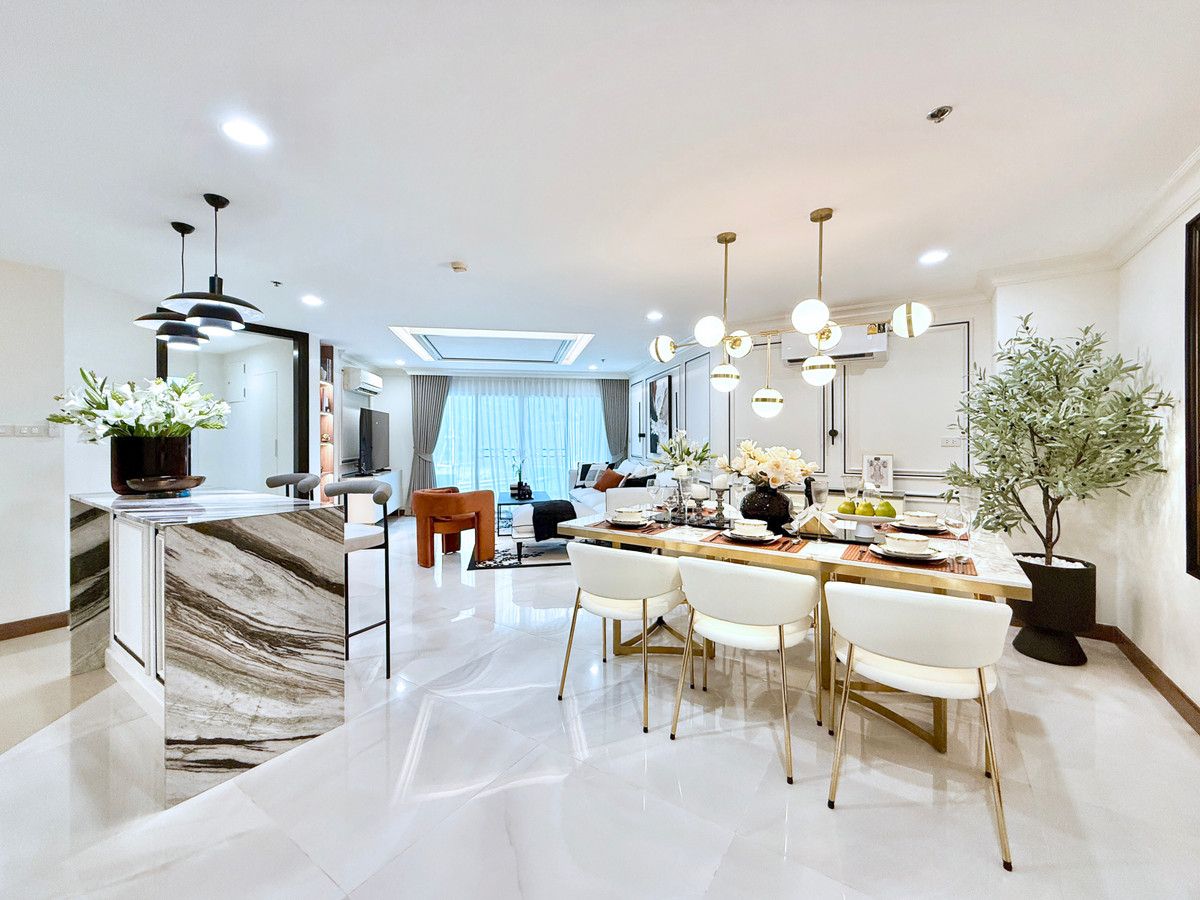 For SaleCondoRama9, Petchburi, RCA : 🚀 Belle Grand Rama 9 - 191 sq m. Duplex Penthouse 5 bedrooms, 4 bathrooms, 1 maid, beautifully decorated, ready to move in 092-545-6151 (Team)