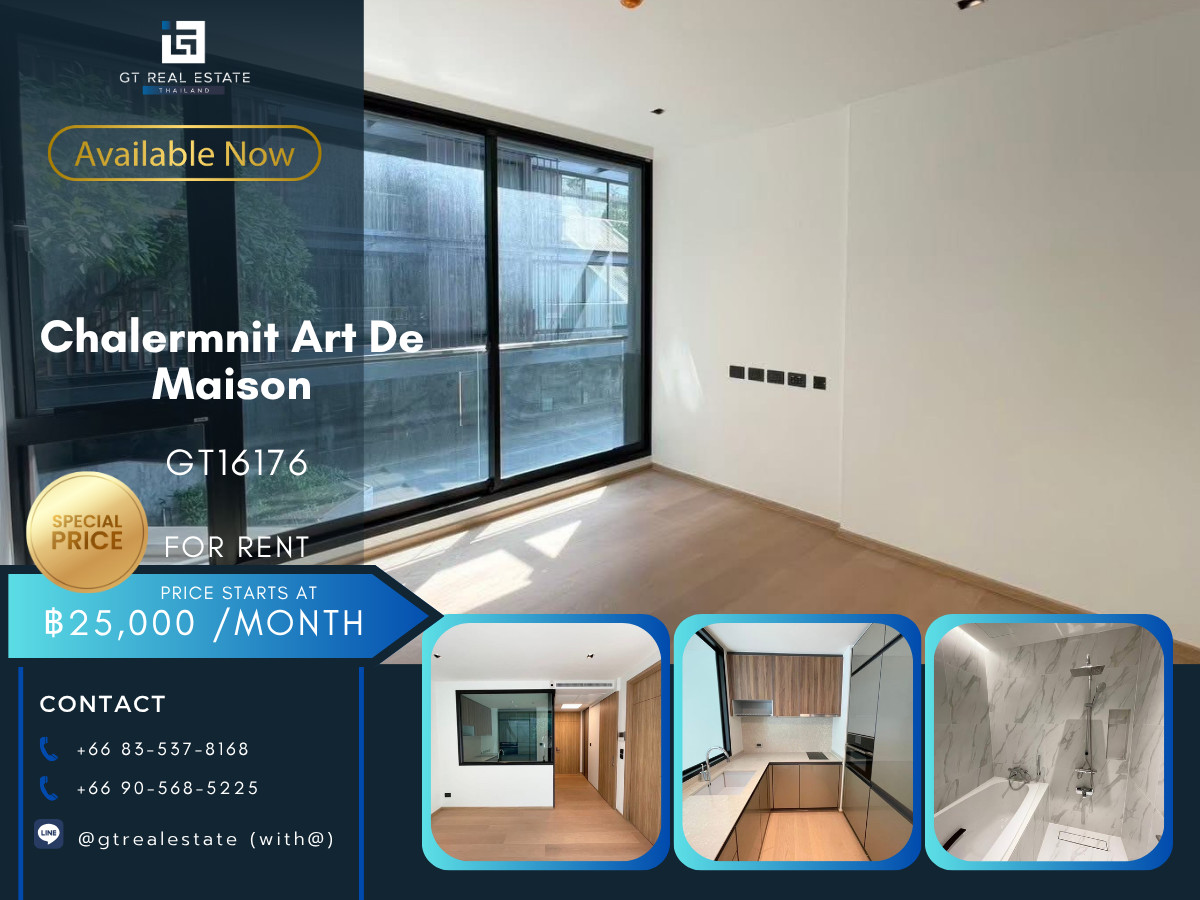 For RentCondoSukhumvit, Asoke, Thonglor : ✨ GT16176 | Empty room for rent, Chalermnit Art De Maison Condo, convenient travel, near BTS, there is a shuttle, ready to move in.