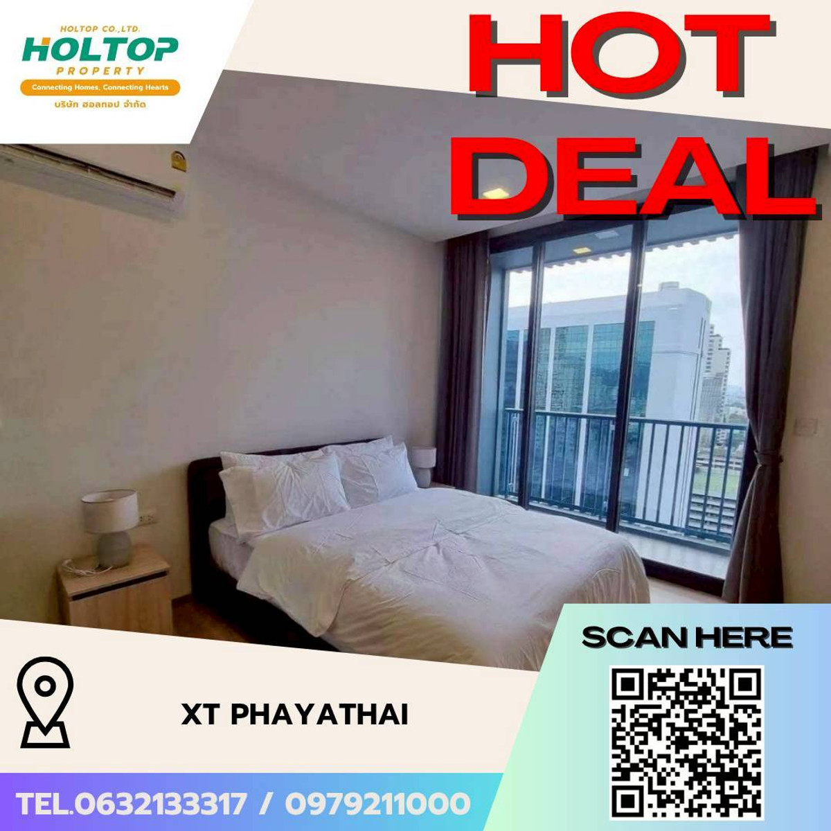 ให้เช่าคอนโดราชเทวี พญาไท : #L123🎉180369 ให้เช่าคอนโด เอกซ์ที พญาไท