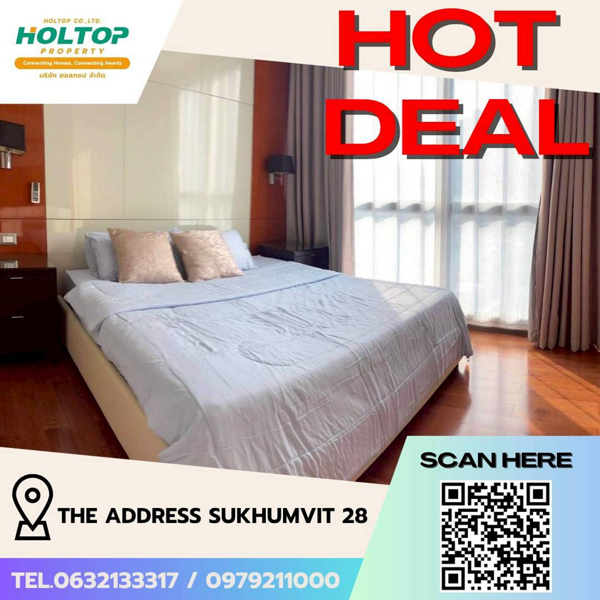 ให้เช่าคอนโดสุขุมวิท อโศก ทองหล่อ : #L112 🎉 180369 ให้เช่าคอนโด  ดิ แอดเดรส สุขุมวิท 28