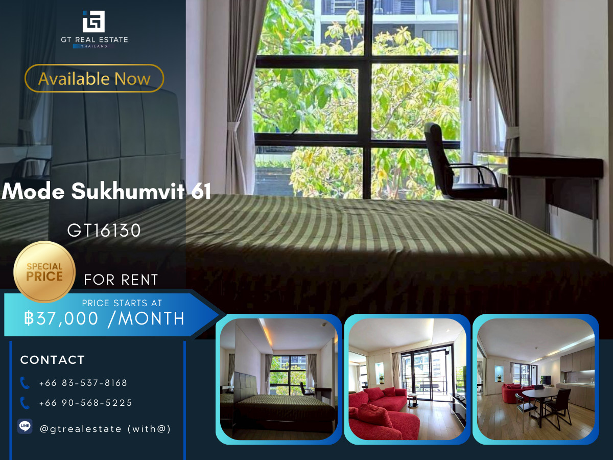 For RentCondoSukhumvit, Asoke, Thonglor : ✨ GT16130 | Condo Mode Sukhumvit 61, convenient travel, near BTS, there is a shuttle, fully furnished, ready to move in, many rooms available!!